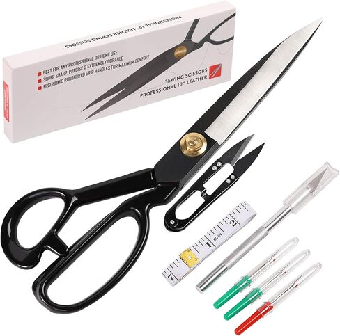 Professional Fabric Scissors, 9 inch Tailor Scissor Heavy Duty - Multi-Purpose Sewing Scissors for Leather Cutting Industrial Sharp Shears Home Office Arts Dressmakers in Saudi Arabia