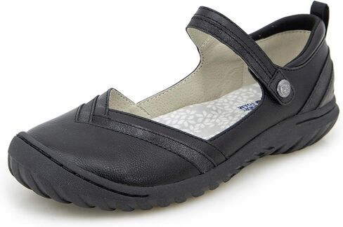 JBU Women's Raven Wide Comfort Casual Classic Mary Jane Flats Fashion Shoes, Taupe Shimmer, 7 in Kuwait