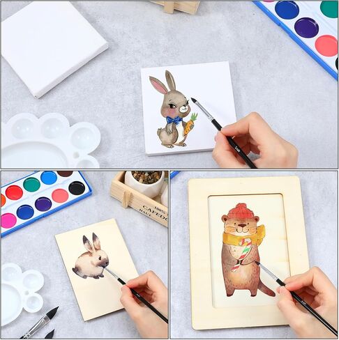 4Pcs Cat Tongue Watercolor Brush Set, Oval Water Color Paint Brushes, Water Color Paint Brushes for Acrylic Painting Floral Petal, Professional Cat Tongue Painting Brush for Artists & Beginners in Saudi Arabia