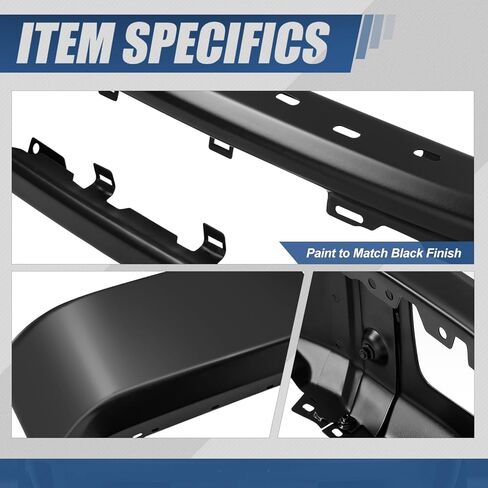 Auto Dynasty Front Bumper Impact Face Bar Compatible with 2015 2016 2017 Ford F-150, with Fog Light Cutout, Non Fit Raptor Model, Painted Black in Saudi Arabia