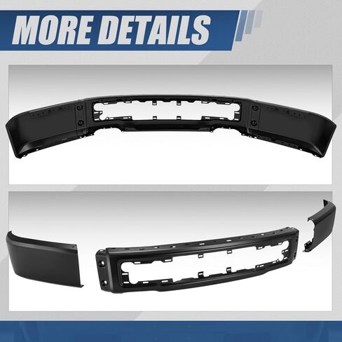 Auto Dynasty Front Bumper Impact Face Bar Compatible with 2015 2016 2017 Ford F-150, with Fog Light Cutout, Non Fit Raptor Model, Painted Black in Saudi Arabia