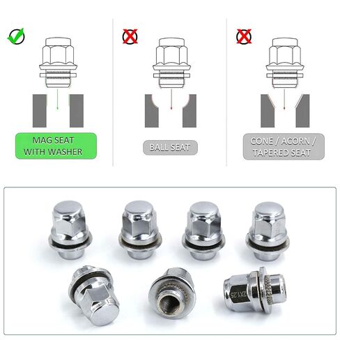 20Pcs 1/2"-20 Chrome Lug Nuts 1/2x20 Wheel Lug Nut Compatible with Jeep Wrangler Grand Cherokee Commander Liberty Ford Explorer Mustang Bronco Most 5 Lug 4 Lug Wheels in Saudi Arabia