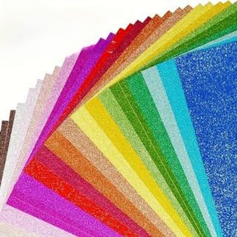 20Pcs Fantasy Themed Glitter Cardstock, Assorted Colors, Premium Quality for Crafts & DIY Projects,5.91inX5.91in in Saudi Arabia