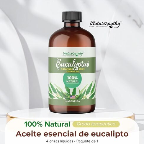 Naturopathy Eucalyptus Essential Oil, Therapeutic Grade, Premium Quality Perfect for Aromatherapy (4 fl oz) in Kuwait