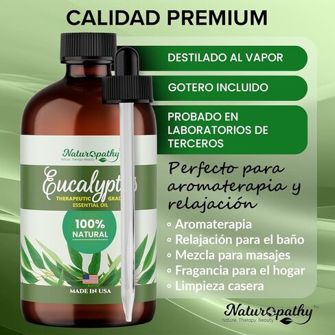 Naturopathy Eucalyptus Essential Oil, Therapeutic Grade, Premium Quality Perfect for Aromatherapy (4 fl oz) in Kuwait