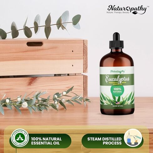 Naturopathy Eucalyptus Essential Oil, Therapeutic Grade, Premium Quality Perfect for Aromatherapy (4 fl oz) in Kuwait