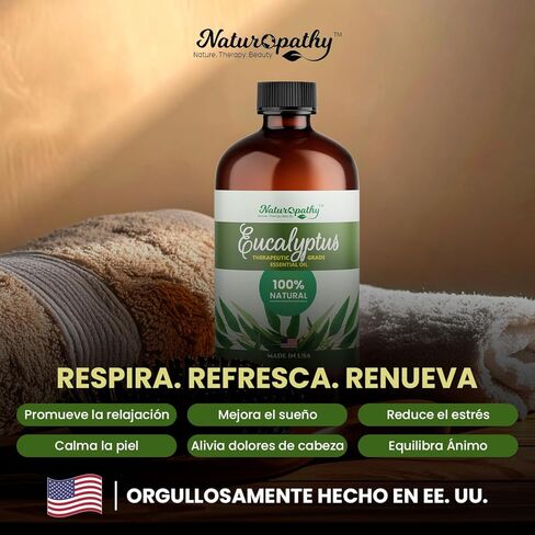 Naturopathy Eucalyptus Essential Oil, Therapeutic Grade, Premium Quality Perfect for Aromatherapy (4 fl oz) in Kuwait