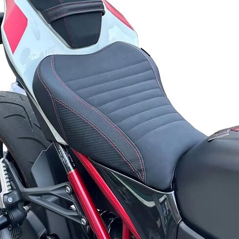 مقعد مريح للسائق الأمامي للدراجة النارية مناسب لـ Kawasaki Z900 2017 2018 2019 2020 2021 2022 2023 2024، وسادة جلدية لراكبي الدراجات النارية منفردة، باللون الأسود in Kuwait