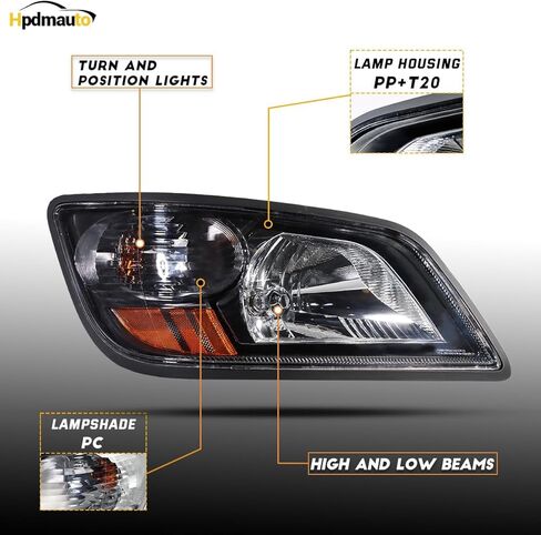 Headlight fit for 2011+ Hino 238 258 268 338 Truck Right Passenger Side Gray Housing Headlamp in Saudi Arabia