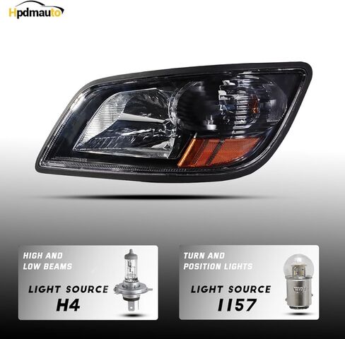 Headlight fit for 2011+ Hino 238 258 268 338 Truck Right Passenger Side Gray Housing Headlamp in Saudi Arabia