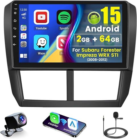 Roinvou 4+64G Android Carplay Stereo for Subaru Forester Impreza WRX STI 2008-2012, 9" Touch Screen Carplay Android Auto with 32EQ Bluetooth WiFi GPS Navigation Mirror Link 1280 * 720 Resolution in Saudi Arabia