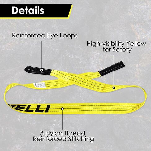 3" x 8ft Tree Saver Strap, 30,000 Pound Capacity Tow Straps Heavy Duty with Loops Recovery Strap for Truck, Winch, Emergency Off-Road in Saudi Arabia