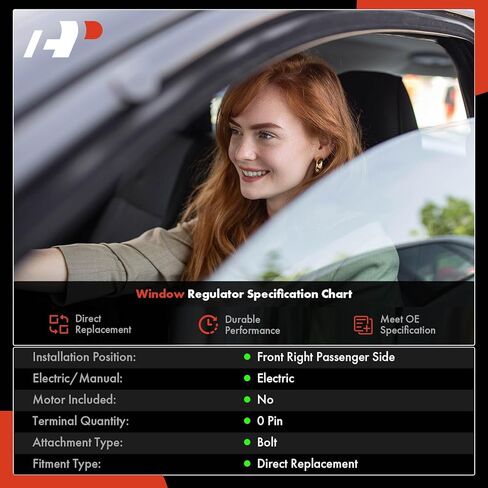 A-Premium Front Right Passenger Side Electric Power Window Regulator Without Motor Compatible with Hyundai Elantra GT 2013 2014 2015 2016 in Saudi Arabia