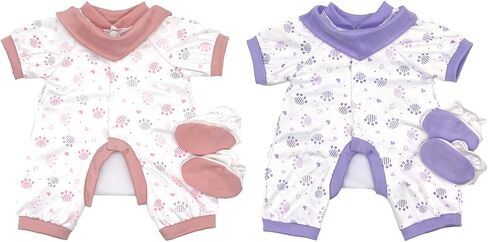 مجموعتان من ملابس الدمى وإكسسواراتها للدمى مقاس 20-22 بوصة، 8 قطع ملابس بما في ذلك بذلة وحفاضات الدمى ومنديل الرأس والأحذية in Kuwait