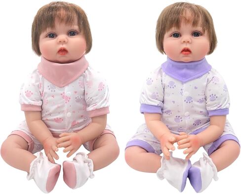 مجموعتان من ملابس الدمى وإكسسواراتها للدمى مقاس 20-22 بوصة، 8 قطع ملابس بما في ذلك بذلة وحفاضات الدمى ومنديل الرأس والأحذية in Kuwait