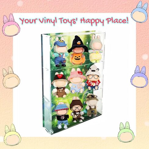 Display Case for Action Figure Blind Box Monsters Storage Cabinet Thanksgiving Clear Acrylic Shelf Collectibles 3 Layer Adjustable Magnetic Door Dustproof Wall Mounted Desktop in Saudi Arabia