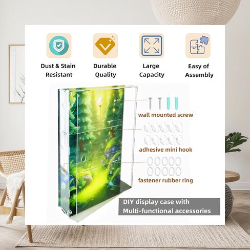 Display Case for Action Figure Blind Box Monsters Storage Cabinet Thanksgiving Clear Acrylic Shelf Collectibles 3 Layer Adjustable Magnetic Door Dustproof Wall Mounted Desktop in Saudi Arabia