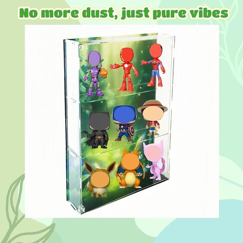 Display Case for Action Figure Blind Box Monsters Storage Cabinet Thanksgiving Clear Acrylic Shelf Collectibles 3 Layer Adjustable Magnetic Door Dustproof Wall Mounted Desktop in Saudi Arabia