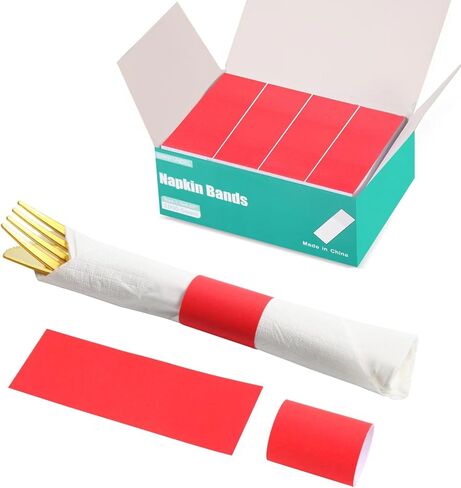 Paper Napkin Bands,(Kraft Box of 2,000),Napkin Rings Self Adhesive,Silverware Wraps Bands,XY-20007 in Saudi Arabia