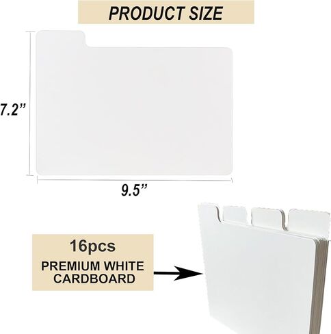 16 Pcs Greeting Card Organizer Dividers,9.5x7.2 Inches Blank Index Divider Cards,Card Dividers for Storage Boxes，Greeting Card Guide in Saudi Arabia