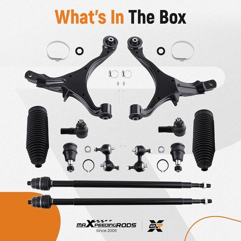 maXpeedingrods 12Pcs Suspension Kit for Honda CR-V 2002-2006 4WD/2WD, Front Lower Control Arm with Lower Ball Joints, Sway Bar Links, Outer & Inner Tie Rod, Boots in Saudi Arabia