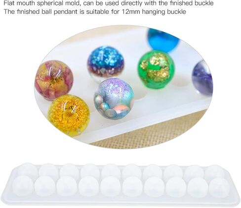 Silicone Ball Mold for Jewelry Making, DIY Pendant Craft with Dried Flowers, 15mm Sphere Mold for Resin Keychains & Clothing Decor in Saudi Arabia