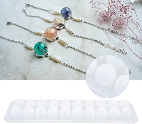 Silicone Ball Mold for Jewelry Making, DIY Pendant Craft with Dried Flowers, 15mm Sphere Mold for Resin Keychains & Clothing Decor in Saudi Arabia