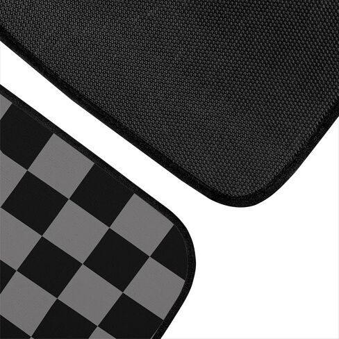 Checkered Car Mats Set of 4 Abstract Checkered Flag Vintage Black Grey Checkers Chess Board Grid Style Floor Mats for Cars Universal Front Rear Vehicle Rugs Auto Accessories for Truck Sedan in Saudi Arabia
