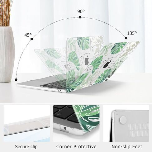 حافظة MOSISO متوافقة مع جهاز MacBook Air 13 بوصة 2025 2024 2023 2022 M4 A3240 M3 A3113 M2 A2681، غطاء صلب من البلاستيك وغطاء لوحة مفاتيح وواقي شاشة لجهاز MacBook Air 13.6 بوصة، خضرة استوائية in Saudi Arabia