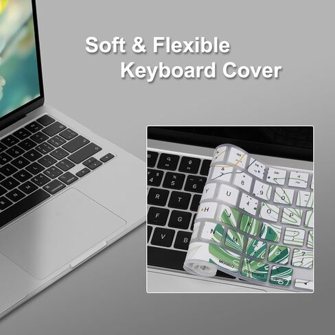 حافظة MOSISO متوافقة مع جهاز MacBook Air 13 بوصة 2025 2024 2023 2022 M4 A3240 M3 A3113 M2 A2681، غطاء صلب من البلاستيك وغطاء لوحة مفاتيح وواقي شاشة لجهاز MacBook Air 13.6 بوصة، خضرة استوائية in Saudi Arabia
