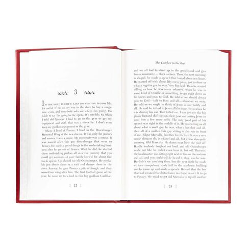 The Catcher in the Rye - Graphic Image Leather Bound Book Red - Fine Collectible Edition - Made in USA in Saudi Arabia