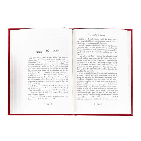 The Catcher in the Rye - Graphic Image Leather Bound Book Red - Fine Collectible Edition - Made in USA in Saudi Arabia