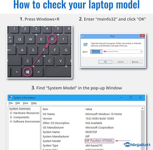 NinjaBatt HT03XL L11119-855 HW03XL 7265NGW Laptop Battery for HP Pavilion 15-DB Series14M-DH0003DX 14M-DH1003DX 15T-CS200 15-DY0013DX 15-DY1023DX 15-DY1751MS 15-CS3073CL in Kuwait