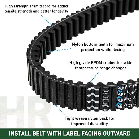 NICHE HERCULES Drive Belt for Polaris Sportsman 450 570 400 Ranger 500 RZR 800 Trail Boss Blazer 330 3212332 3212328 in Saudi Arabia