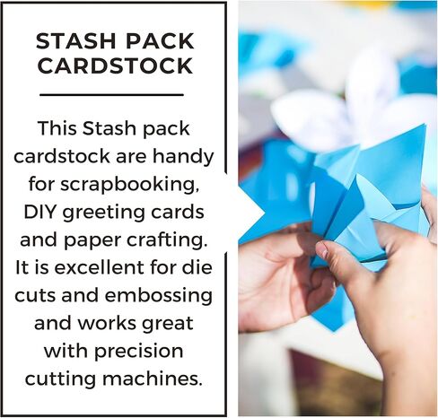 PA Paper Accents Stash Pack Cardstock Pack 8.5 بوصة × 11 بوصة أكوا، ورق بطاقات ملون لصنع البطاقات، سجل القصاصات، الطباعة، اللف والحرف اليدوية، 65 رطل، 40 قطعة in Saudi Arabia