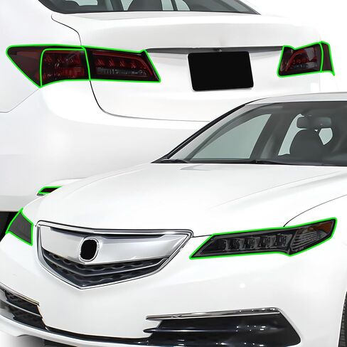 BOGAR TECH DESIGNS Precut Made For Acura TLX 2015-2017 Full Headlight Taillight Reflector Sidemarker PPF Tint Kit Film, Dark Smoke in Saudi Arabia
