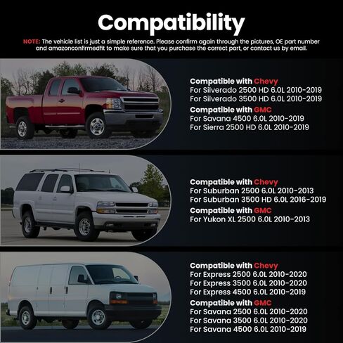 حاقن الوقود متوافق مع Chevy Express GMC Savana 2500 3500 4500 2010-2019 Silverado Sierra 2500HD 3500HD 2010-2019 Suburban Yukon XL 2500 2010-2013، 6.0L، 12613412 مجموعة من 8 in Saudi Arabia