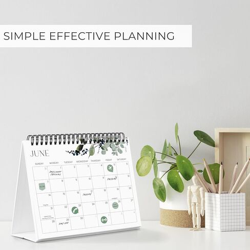 Aesthetic Desk Calendar 2026-2027 - Runs from June 2026 until July 2027 - Beautiful Small 26-27 Flip Desktop Calendar for Easy Organizing in Saudi Arabia