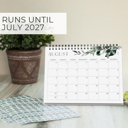 Aesthetic Desk Calendar 2026-2027 - Runs from June 2026 until July 2027 - Beautiful Small 26-27 Flip Desktop Calendar for Easy Organizing in Saudi Arabia