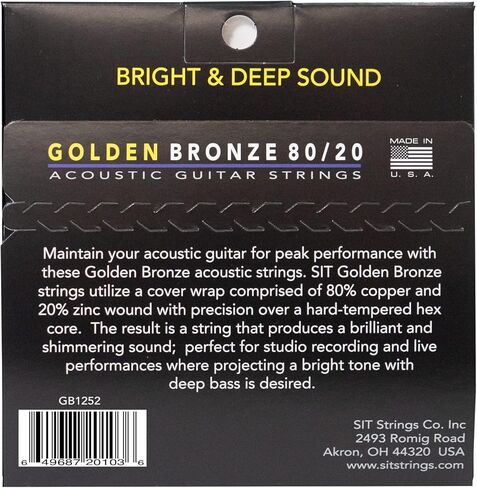SIT GB-1356 Golden Bronze 80/20 Medium Acoustic Guitar Strings (Single Pack) in Saudi Arabia
