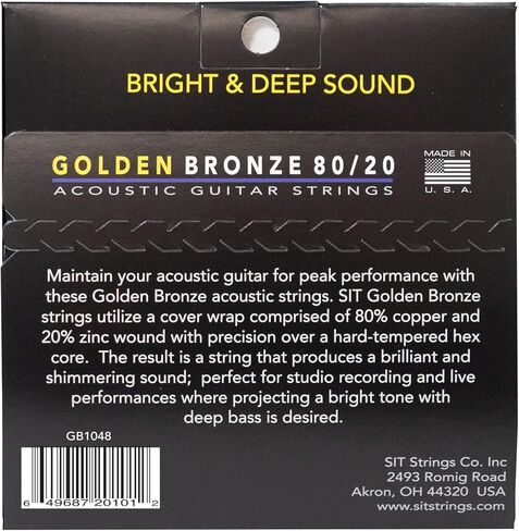 SIT GB-1356 Golden Bronze 80/20 Medium Acoustic Guitar Strings (Single Pack) in Saudi Arabia