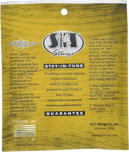 SIT GB-1356 Golden Bronze 80/20 Medium Acoustic Guitar Strings (Single Pack) in Saudi Arabia