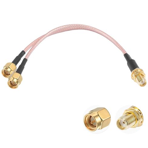 SMA Splitter Cable SMA Female to SMA Dual Male Connector Coaxial Cable 3 Way Splitter V-Type RG316 6"/15CM for 2G 3G 4G LTE Antenna Router Gateway Modem MiFi Mobile Hotspot in Saudi Arabia