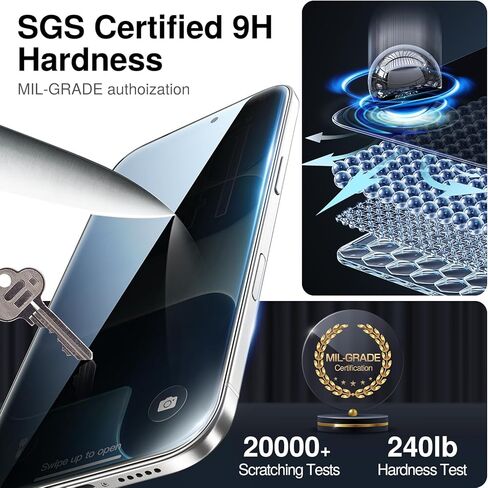 واقي شاشة SmartDevil مكون من 3 قطع لهاتف iPhone 14 Pro Max مع واقي عدسة كاميرا مكون من 3 قطع، غشاء زجاجي مقوى شفاف 9H، تركيب فائق السرعة (خالي من الغبار والفقاعات)، أداة محاذاة in Kuwait