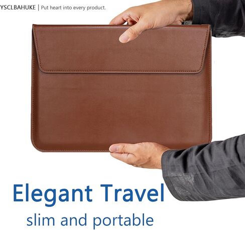 PU Leather Laptop Sleeve with Stand for MacBook 2025 Air13 M4 A3240 M2 M3 A2681 A3113 Pro13 A2289/A2251/A2338 M1 M2 2012-2017 Air13 A1466/A1369， Brown in Saudi Arabia