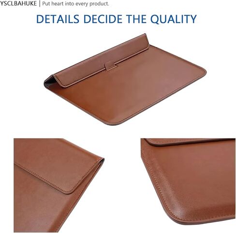 PU Leather Laptop Sleeve with Stand for MacBook 2025 Air13 M4 A3240 M2 M3 A2681 A3113 Pro13 A2289/A2251/A2338 M1 M2 2012-2017 Air13 A1466/A1369， Brown in Saudi Arabia