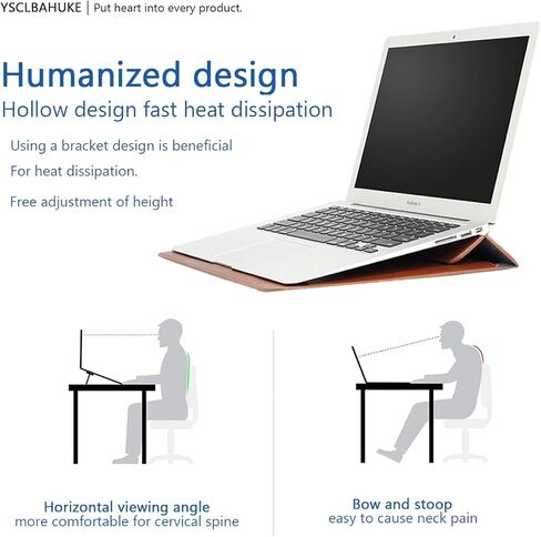 PU Leather Laptop Sleeve with Stand for MacBook 2025 Air13 M4 A3240 M2 M3 A2681 A3113 Pro13 A2289/A2251/A2338 M1 M2 2012-2017 Air13 A1466/A1369， Brown in Saudi Arabia