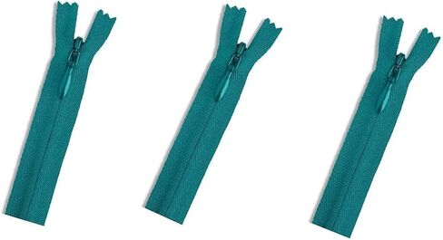 سحابات YKK غير مرئية (مخفية) - مثالية للملابس والحرف اليدوية ومشاريع الخياطة - اللون: أخضر الطاووس #877 اختر طولك - صنع في الولايات المتحدة (3 سحابات في كل عبوة) (18 بوصة) in Saudi Arabia