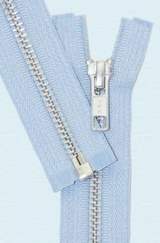 22" Jacket Zipper, YKK #5 Aluminum Metal ~ Medium Weight ~ Separating ~ 546 Sky Blue (1 Zipper/pack) in Saudi Arabia