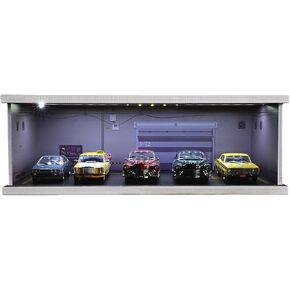 1/43 Diorama Display Case with Tri-Colour Dimmable Lighting, Fits for Hot Wheel Matchbox Mini GT Diecast Cars Model,1:43 Car Garage Parking Lot Scene Display Storage (Red Brick) in Saudi Arabia